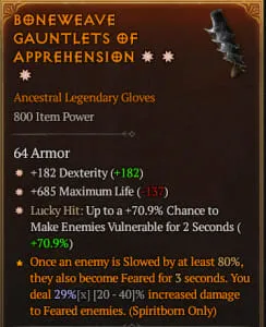 Boneweave gauntlets of apprehension