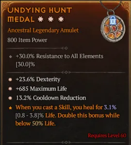 UNDYING HUNT MEDAL